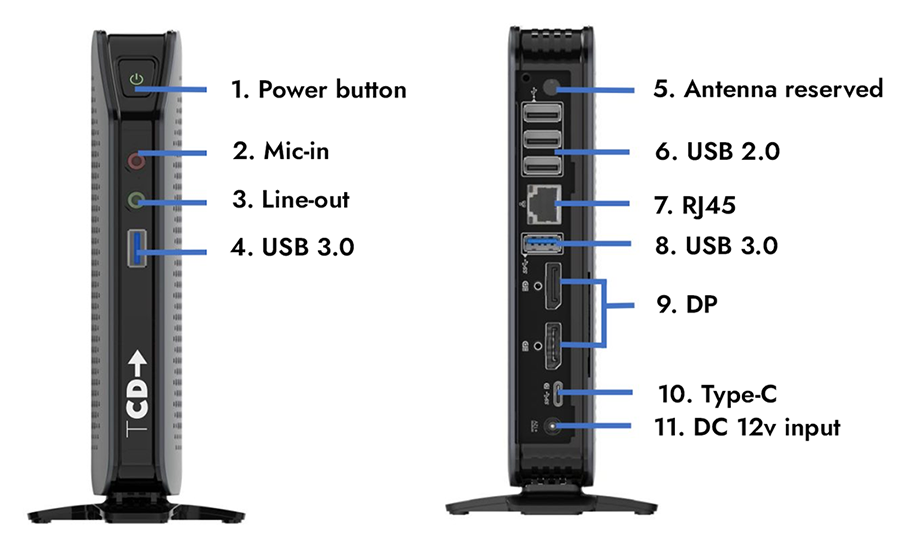 Thin client connectivity components