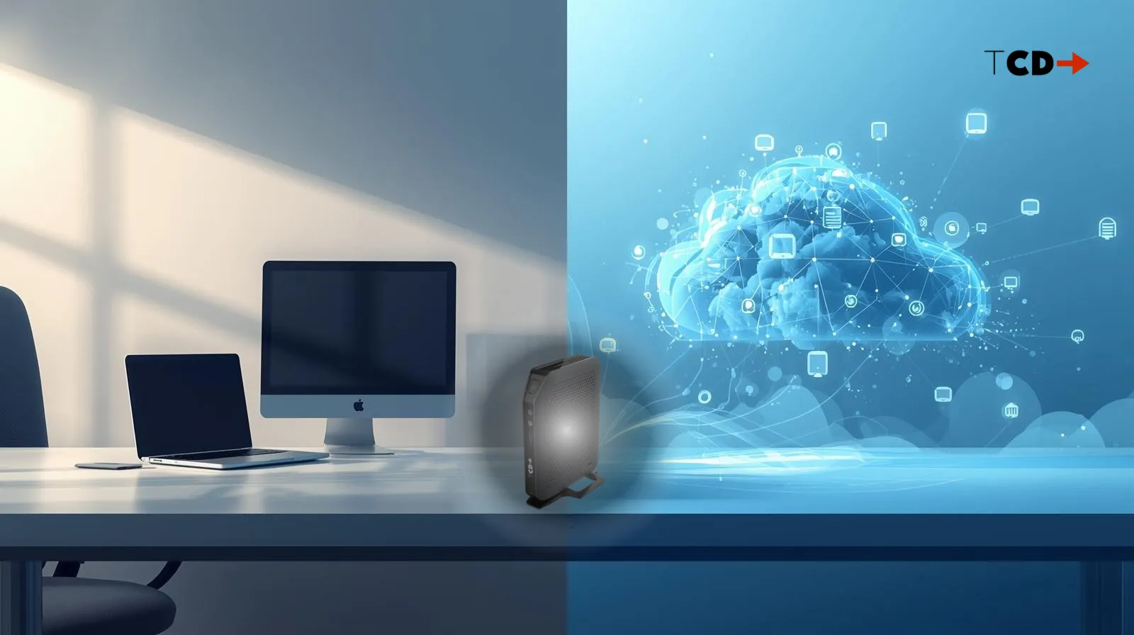 Desktop as a Service cost comparison between traditional PCs and cloud-hosted virtual desktops in an enterprise IT environment
